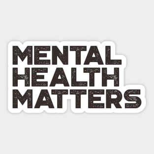 Mental Health Matters Vintage Retro (Black) Sticker